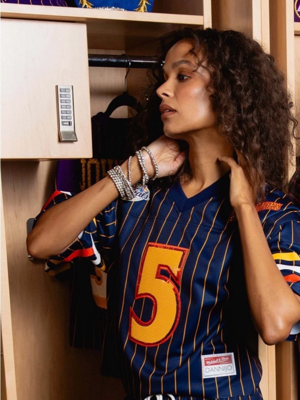 DANNIJO x Mitchell & Ness Warriors Football Jersey Number 5 size small